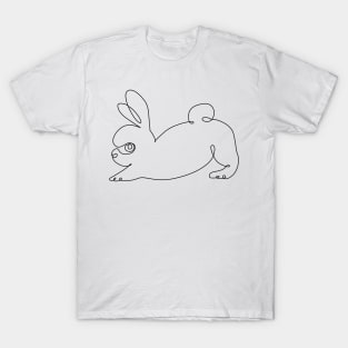 One Line Bunny Downward Dog T-Shirt